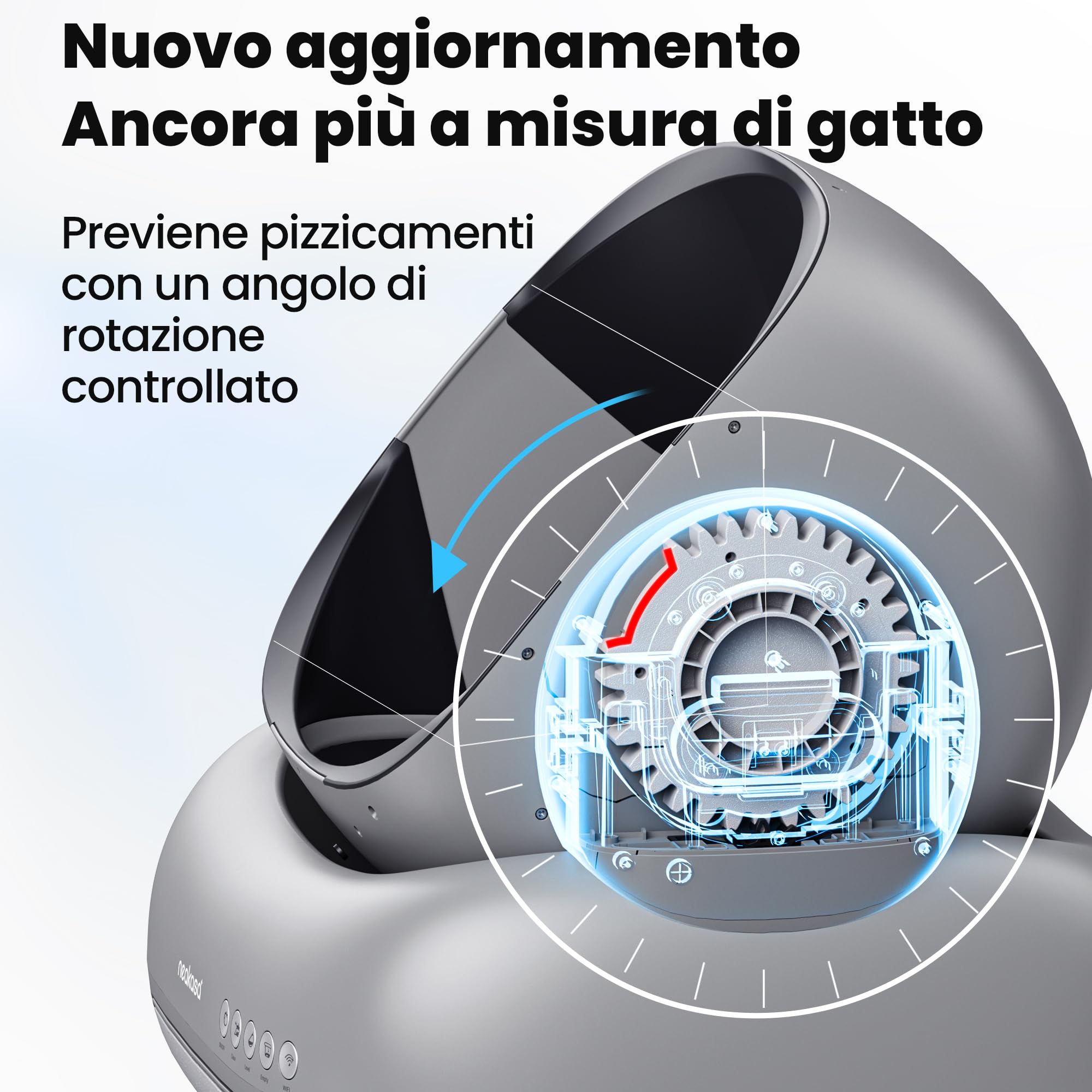 Neakasa M1 Lettiera Gatto Autopulente Aperta Grande XXL, Controllo APP, Smaltimento dei Rifiuti Senza Odori, Sacchetti e Tappeto Lettiera gatto, per Più Gatti