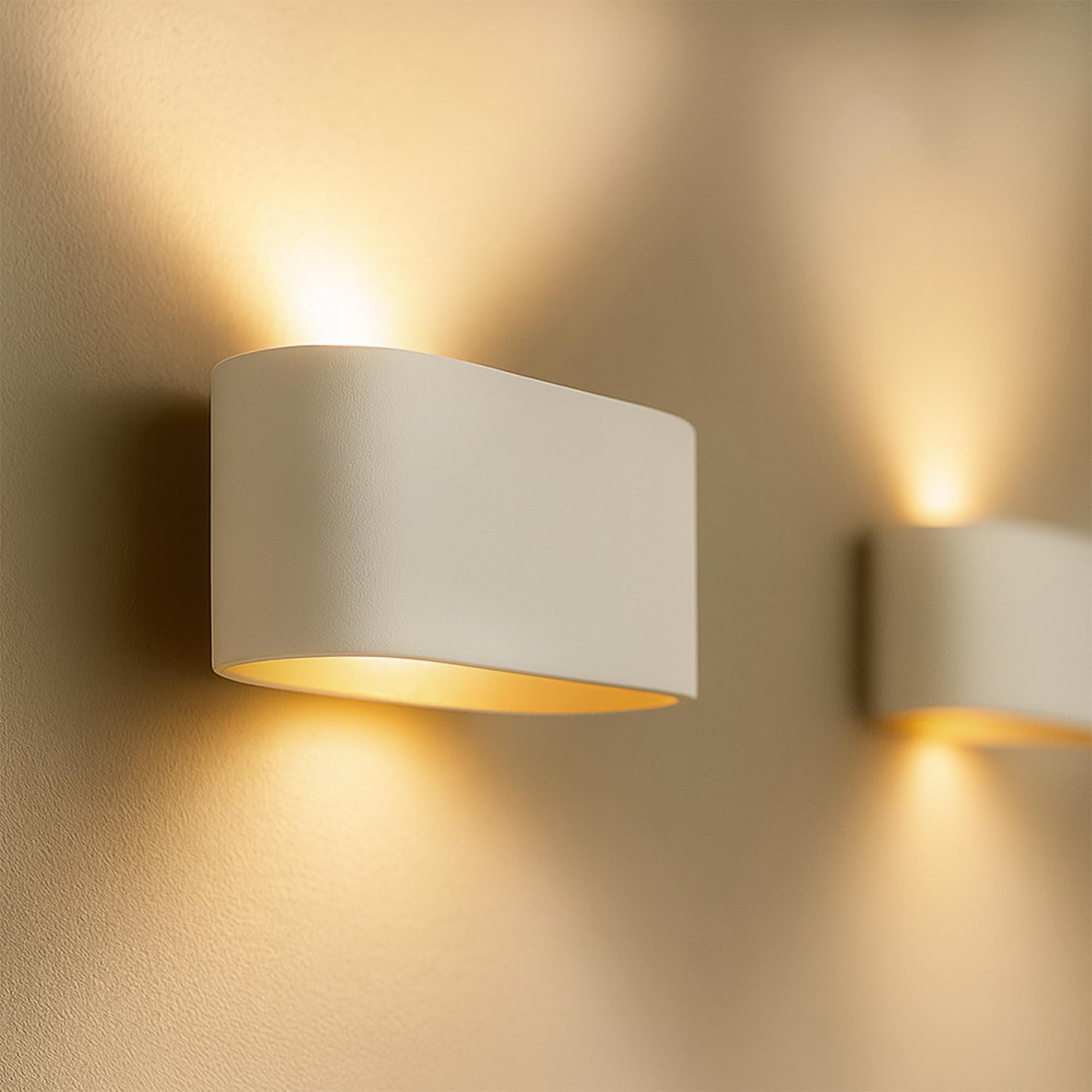 SSC-LUXon JOBERO Wandlampe 4er Pack Innen weiß gold - Wandbeleuchtung Up Down Vintage Design inkl. G9 Leuchtmittel warmweiß