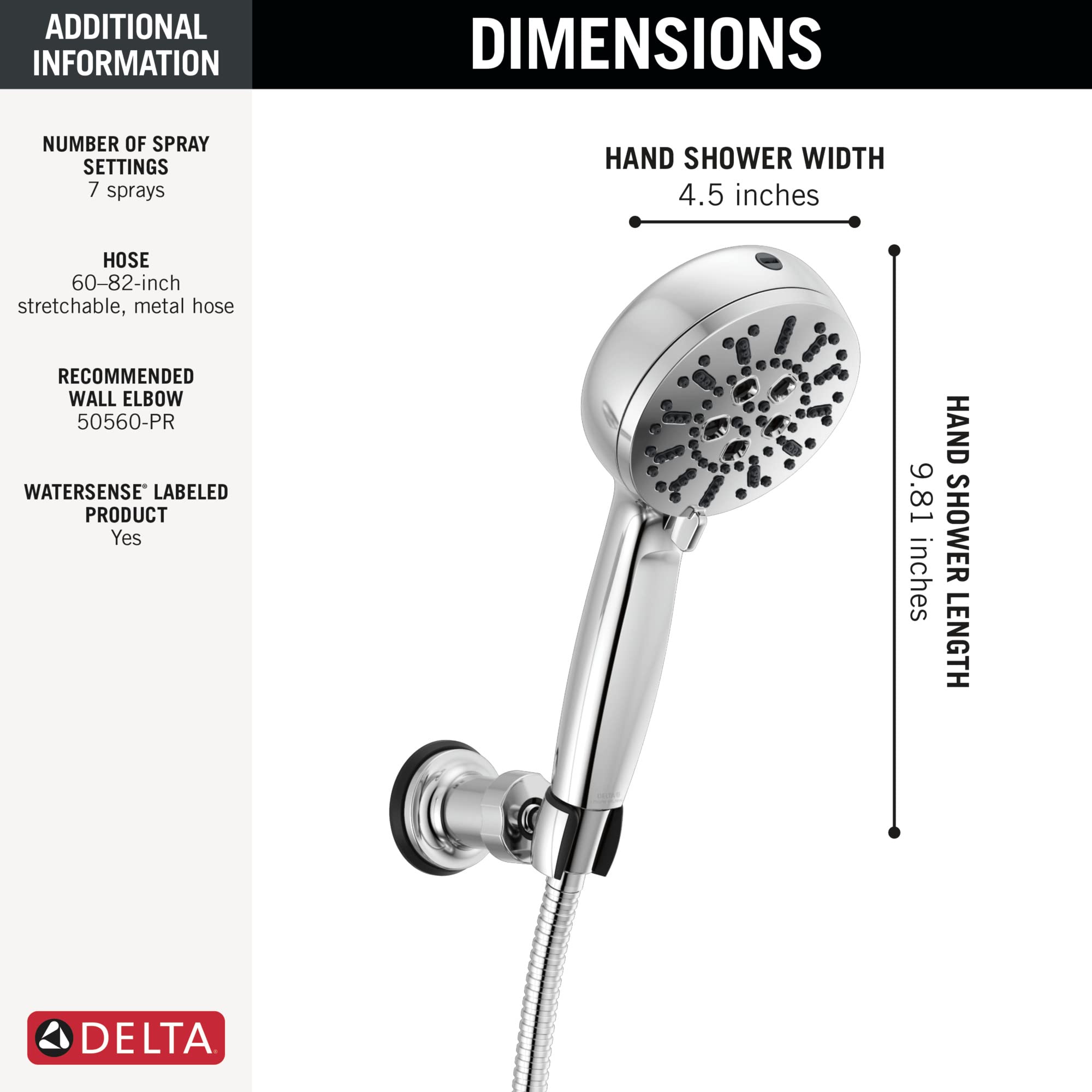 Amazon.com: 7-Setting Wall Mount Hand Shower with Cleaning Spray