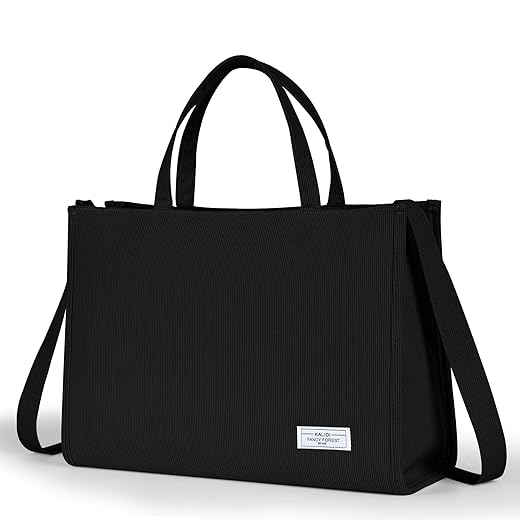 KALIDI Tote Bag Women Crossbody Corduroy Bag XL Casual Tote with Zipper Fashion Shoulder Handbag Large Hobo Crossbody Purse