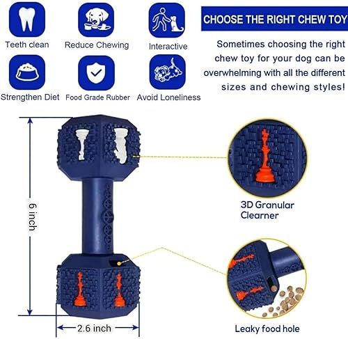 Miniatura 6 de Juguete masticable para perros para masticadores agresivos, juguete dental interactivo para entrenar y limpiar los dientes, juguete duradero e