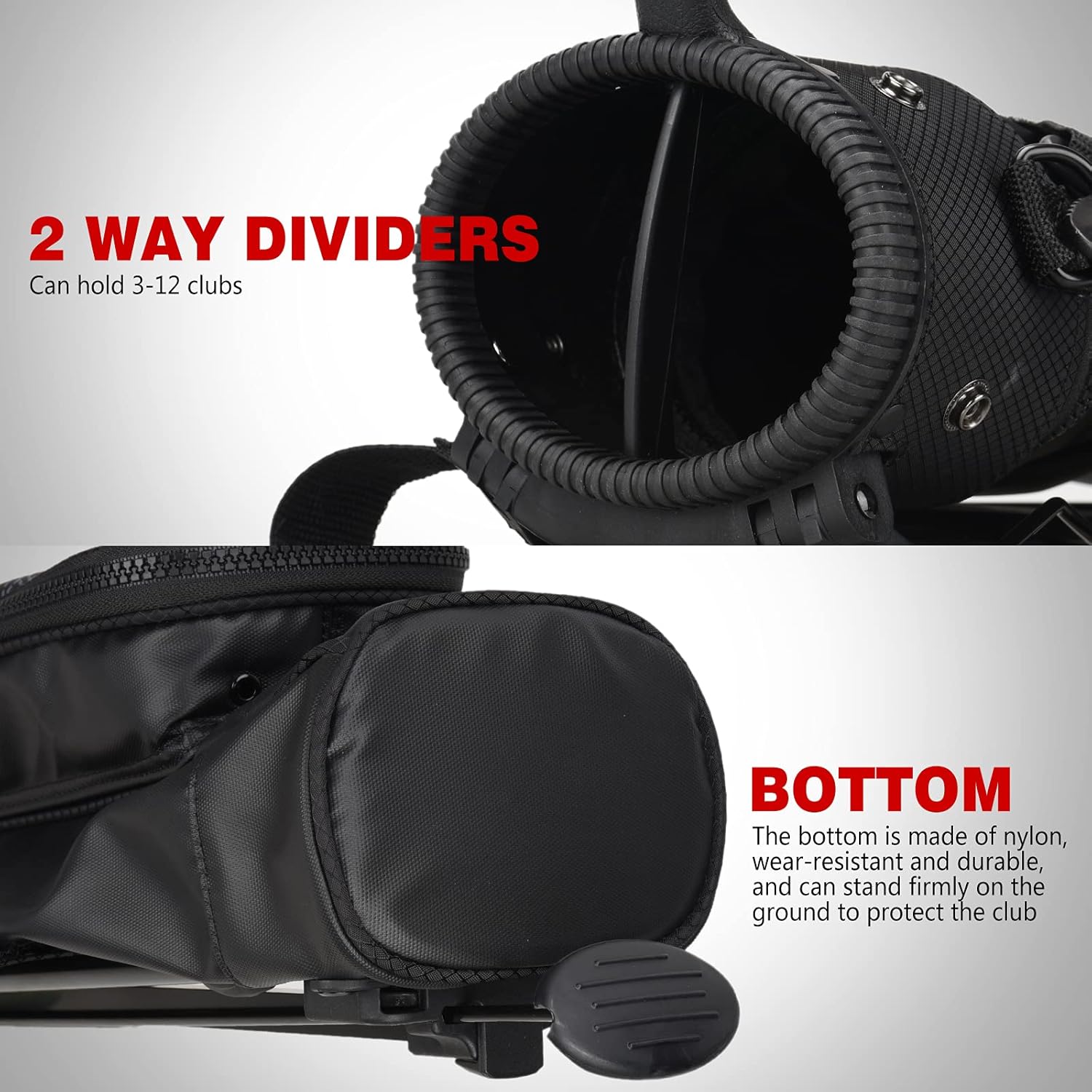 Black Golf Carry Bags Lightweight with Stand (with Stand) : Sports & Outdoors