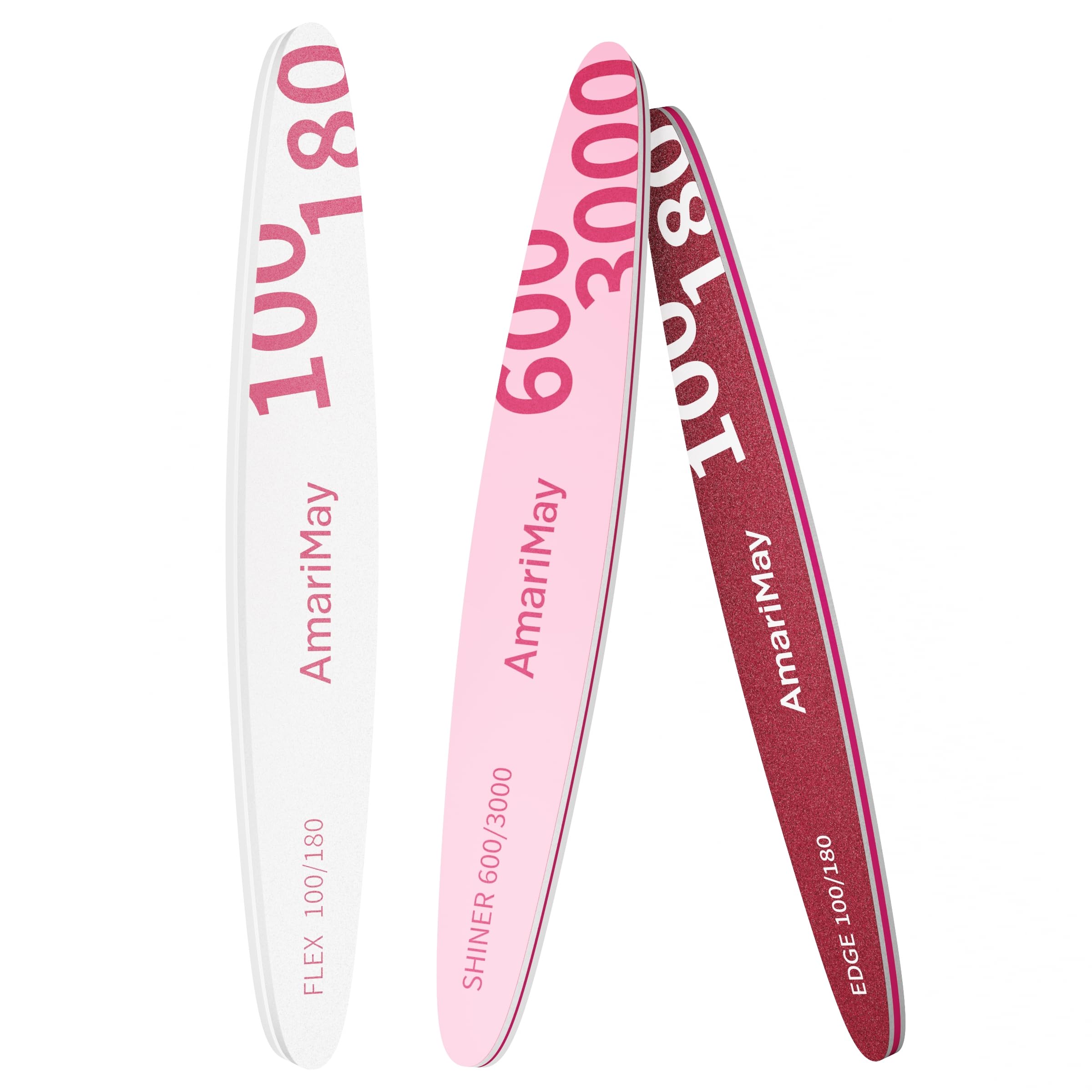 Nail File Combo 3 Pcs of 100 180 Edge Tile 100 180 Flex Tile and 600 3000 Shiner