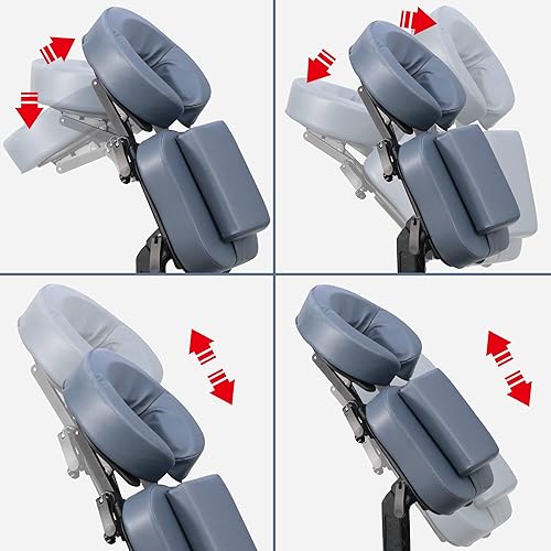 Miniatura 5 de Master Massage Silla de masaje portátil ligera profesional plegable de aluminio ajustable con funda de transporte con ruedas, aluminio, azul (azul