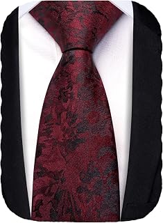 Men's Tie and Silk Pocket Square Cufflinks Set with Woven Necktie for Wedding Business Party Formal