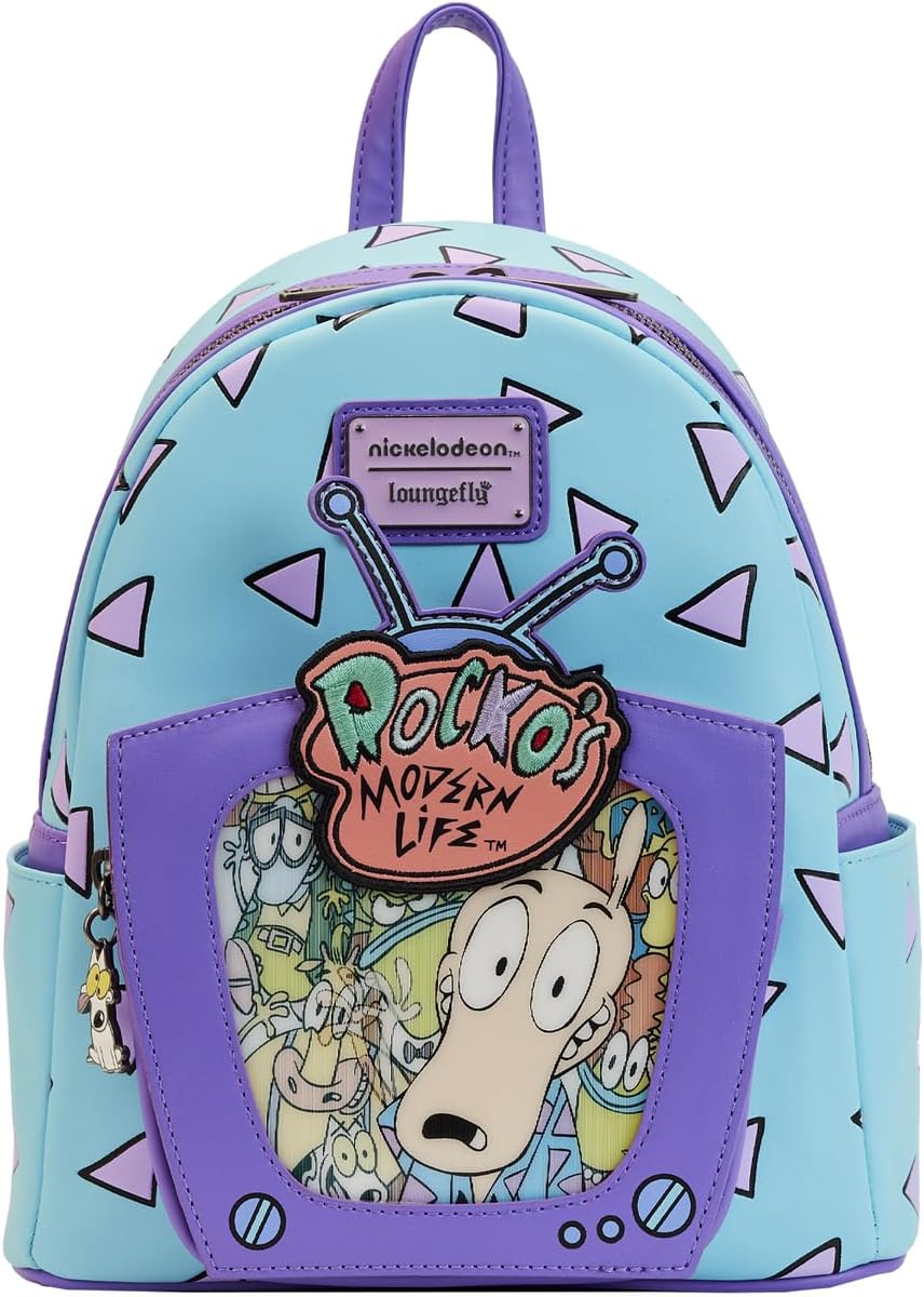 Loungefly Nickelodeon Rockos Modern Life Lenitcular TV Backpack
