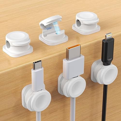 Soporte organizador de cables, paquete de 6 clips magnéticos para mesita de noche de escritorio, clips de carga para oficina, hogar, disponible en Yaxa Guatemala