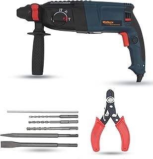 Walkers WKCB356M1 26mm Hammer Impact Drill Machine Forward/Reverse Rotation with 5Pcs SDS Plus Bits for Making Holes in Metal/Wood/Concrete Hammer Drill (26 mm Chuck Size, 1200 W)