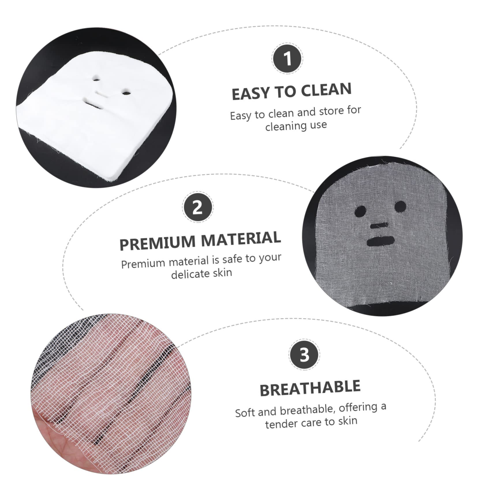 minkissy 300stücke Baumwoll- Für Schönheitssalons Atmungsaktive Gesichtsmaske Sanfte Und Hygienische Anwendung Für Professionelle Und Private Nutzung