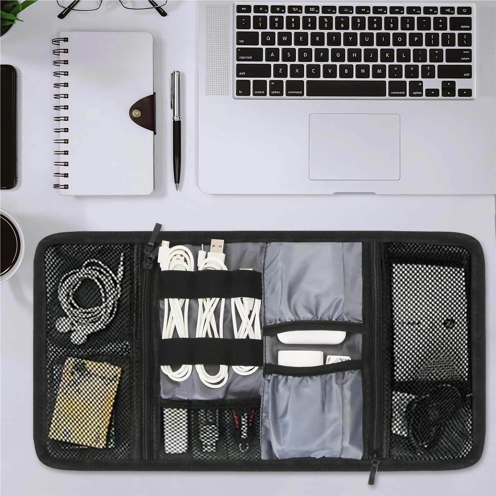 Bolsa para Cables 2 organizadores electrónicos, Estuche de Accesorios, Bolsa de Almacenamiento Digital portátil, Bolsa de Viaje for Cables, Bolsa de Transporte for Banco de energía