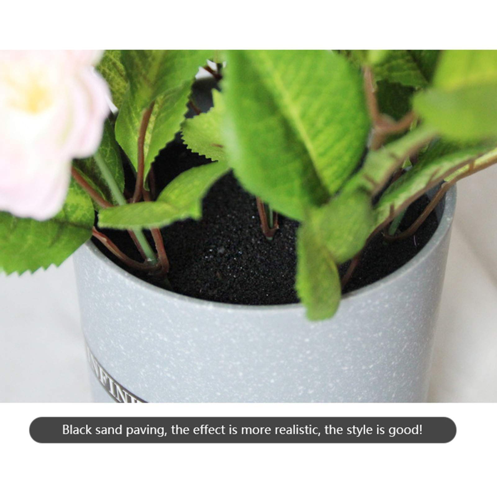 Piante Artificiali, Fiori Artificiali da 27 Cm in Vaso all'Interno, Rosa Finta in Vaso Decorativo per Il Bagno, Accessori per Il Soggiorno, con Vaso di Fiori in Cemento