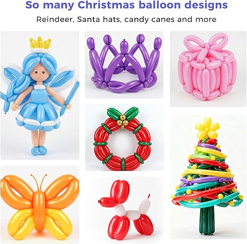 Miniatura 4 de LovesTown 150 globos largos de 260 colores surtidos, globos de látex delgados para modelado de animales, atar globos, arco de globos, boda,