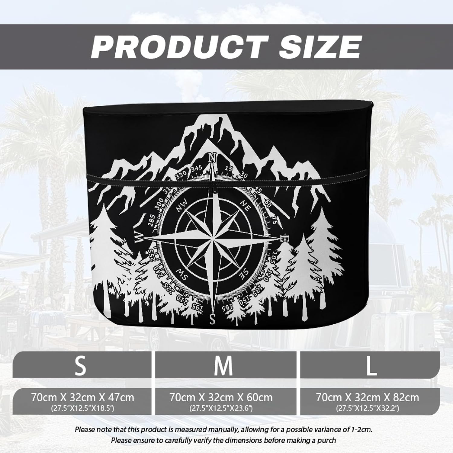 Camping RV Propane Tank Cover Mountain Trees Propane Tank Cover for RV Trailer, Double 30lb Heavy Duty Protection Accessory for RV, Travel Trailer, Camper