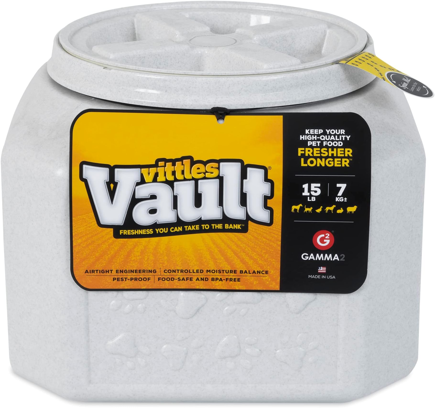 Gamma2 Vittles Vault Pet Food Storage Container, 15 Pounds