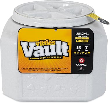 Gamma2 Vittles Vault Dog Food Storage Container with Airtight Lid, holds up to 10-15 Pounds of Dry Pet Food, Cat Kibble and B