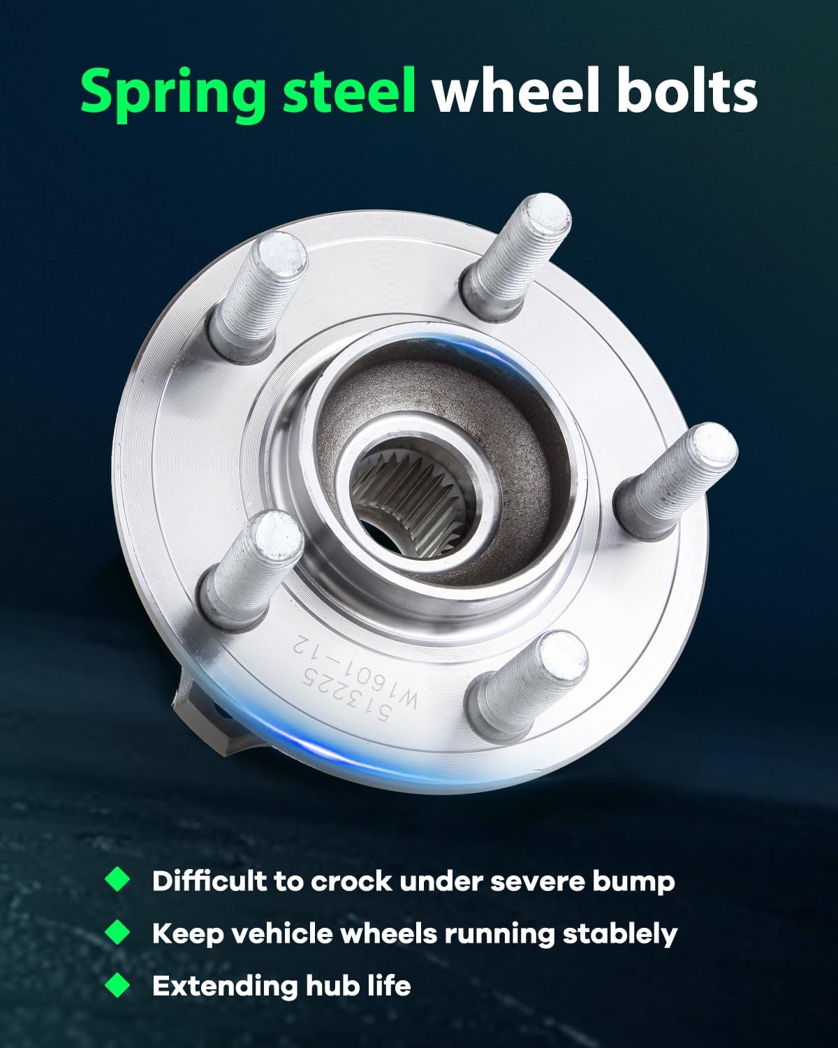 SCITOO 513225 Wheel Hub Wheel Bearing Assembly Front Compatible With 2005-2008 For Dodge Magnum 2007-2013 For Dodge Charger 2005-2013 For Chrysler 300 513225 W/O ABS