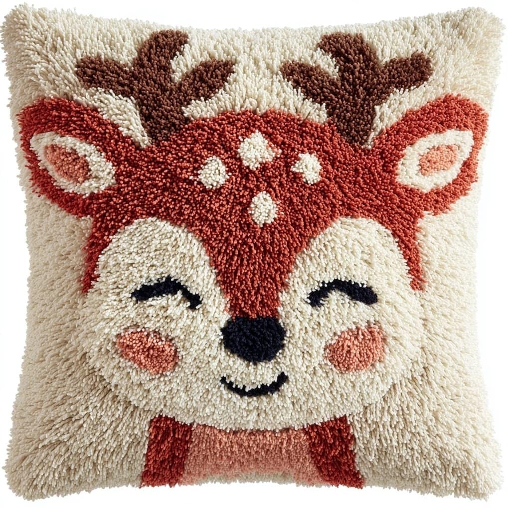 AxiangziK Latch Hook Pillow Making Set,Cartoon Deer