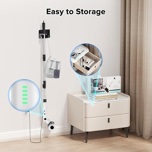 Miniatura 7 de Cepillo de limpieza eléctrico tipo rodillo, nuevo limpiador de ducha inalámbrico con 200 minutos de funcionamiento, 2 velocidades y mango extensible