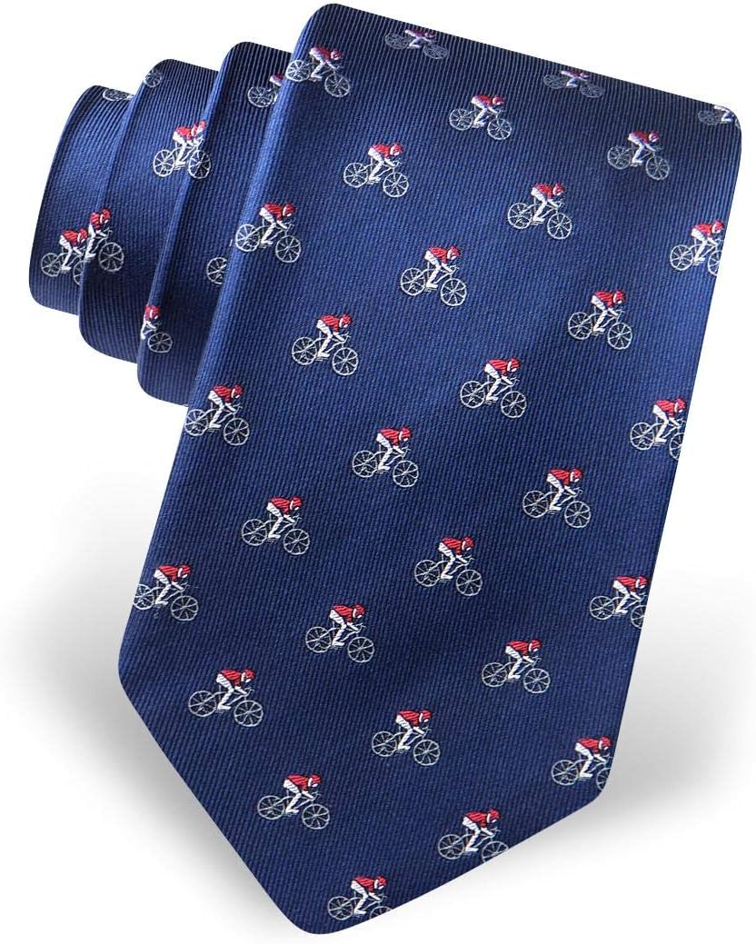 Men's 100% Silk The Spin Bike Riding Red Riders Cycling Bicycle Tie Necktie