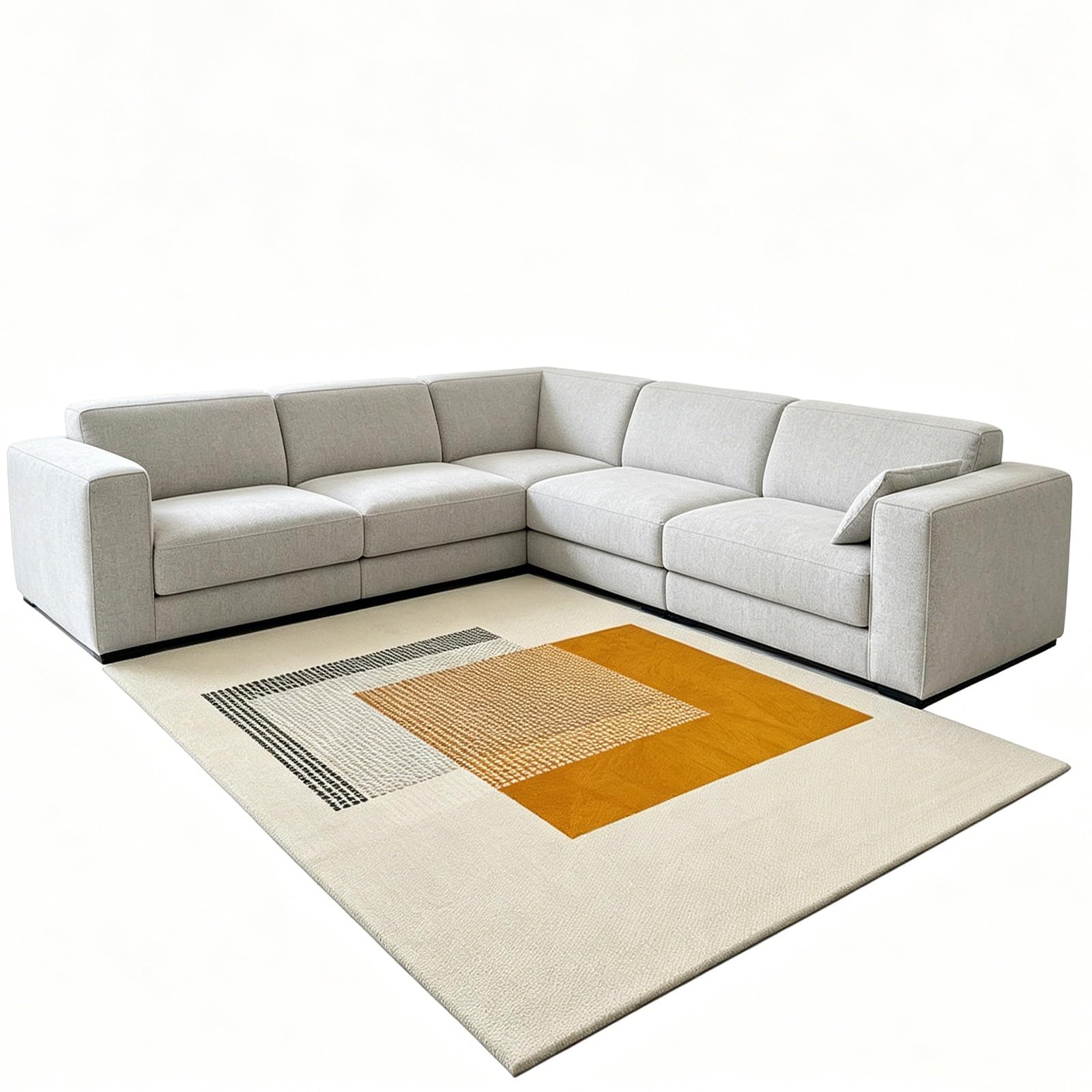 Tapis design abstrait de qualité supérieure beige en 200X350cm