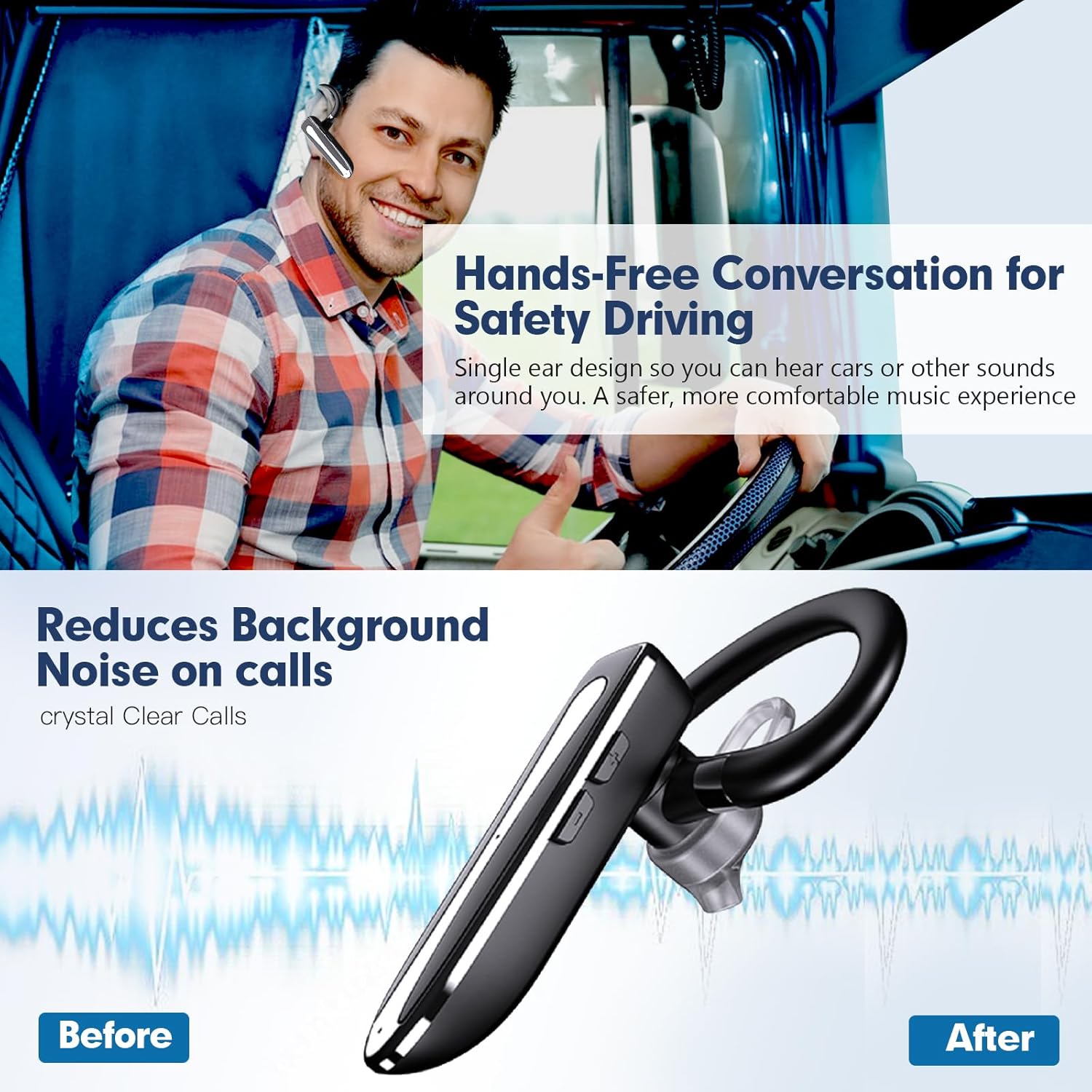 Xmenha Bluetooth Earpiece Ear Piece Translator Translating Translation Earbuds Real Time Bluetooth Headset Earphones Language AI Translator Earbud in Real Time Ear Buds Headphone Language Translation