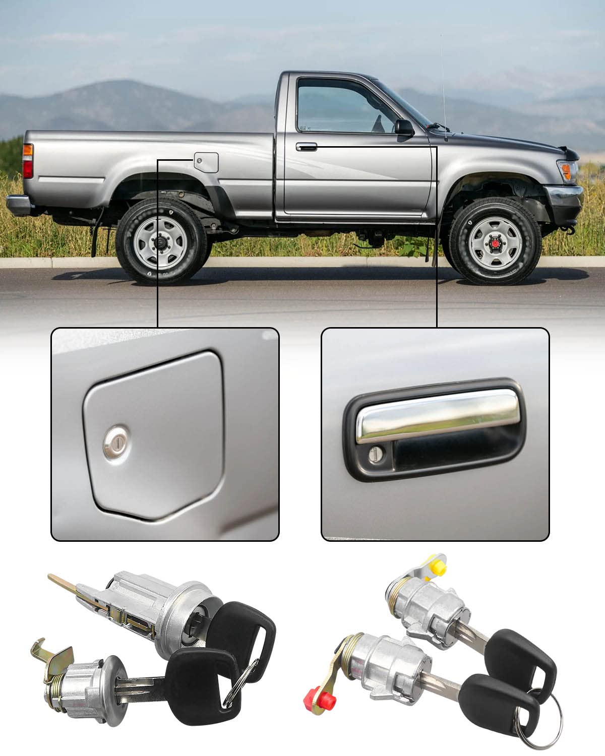 Amazon.com: Ignition Switch Lock Cylinder Doors Lock Set Fit for