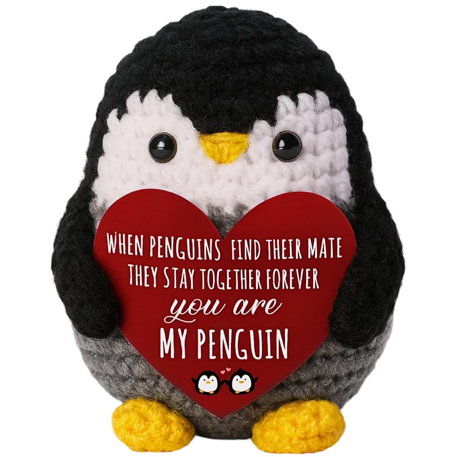 JORcadis Valentines Gifts for Her Romantic for Wife Handcrafted Crochet Penguin with Emotional Appeal