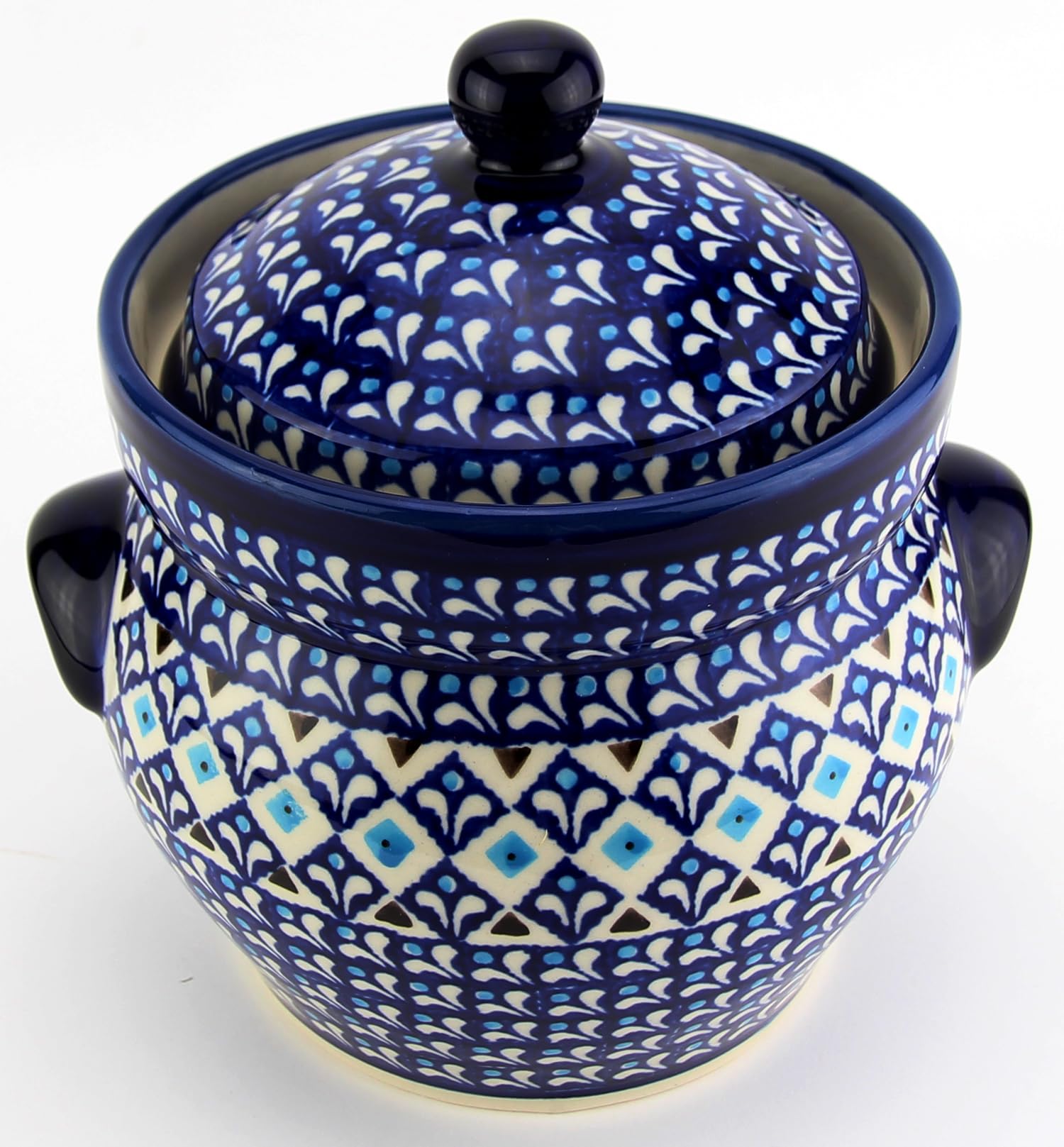 Polish Pottery Fermenting Crock Pot From Zaklady Ceramiczne Boleslawiec, Height: 6