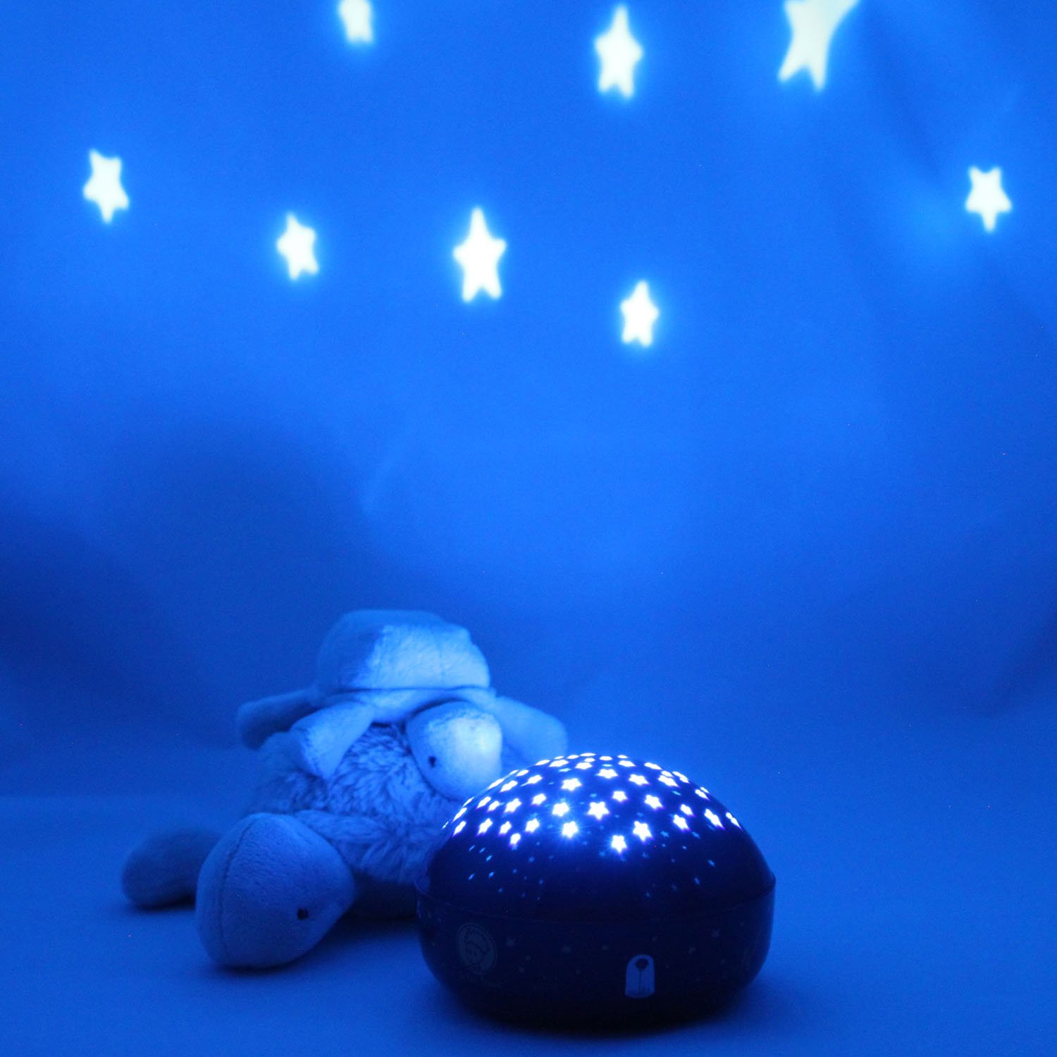 Night light projecting blue stars
