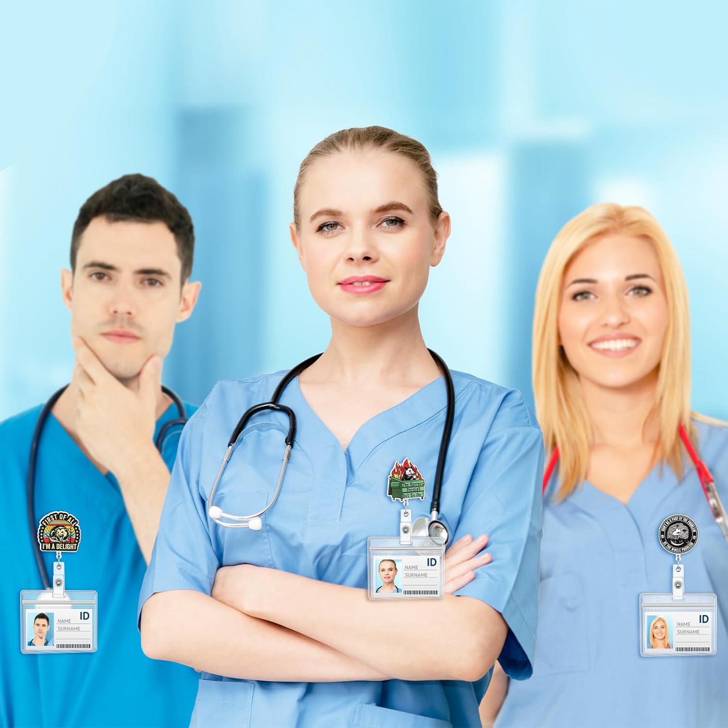 Geyoga 4 Pcs Funny Opossum Badge Reel Retractable Possum Badge Holder Dark Humor ID Alligator Clip Nursing Nicu Accessories for Vet Tech Nurse Doctor Medical Office Worker Teacher Possum Lover Gifts - Image 6