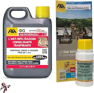 Fila Salvaterraza 1 l con Fila Salvaterrazza Fasezero 40 ml impermeabilizante protector protección protección protección fila consolidante anti infiltración