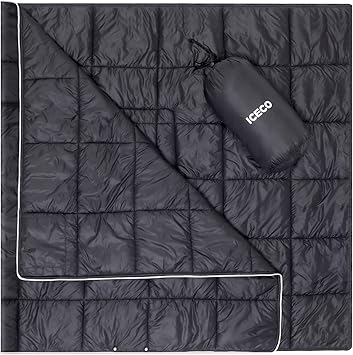 ICECO Camping Blanket, Travel Blanket Compact, Sustainable Insulated Outdoor Blanket, 500g Filling Cotton, Lightweight & Warm Quilt for Camping, Stadium, Travel, Hiking & Outdoor