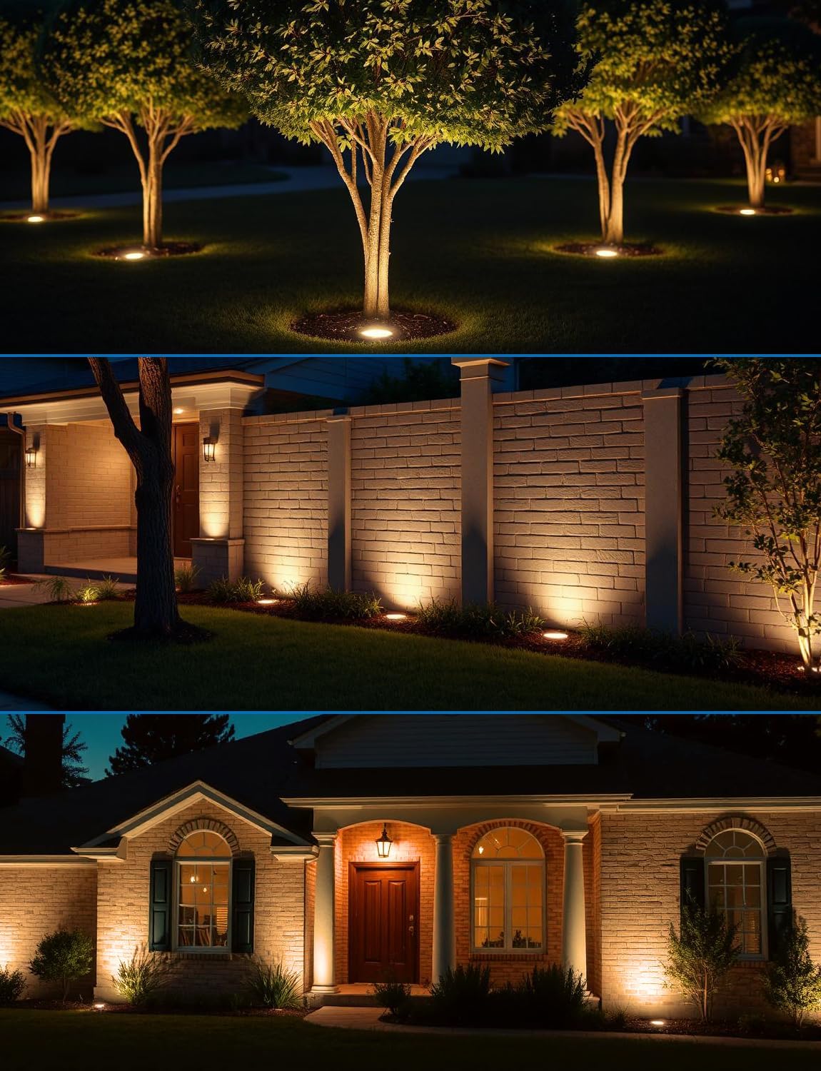 Low Voltage Landscape Lights Well Lights Landscape LED in Ground Light IP67 Waterproof Outdoor Landscape Lighting with Connectors for Pathway Garden Yard Fence Deck (Warm White 3000K) - Image 6