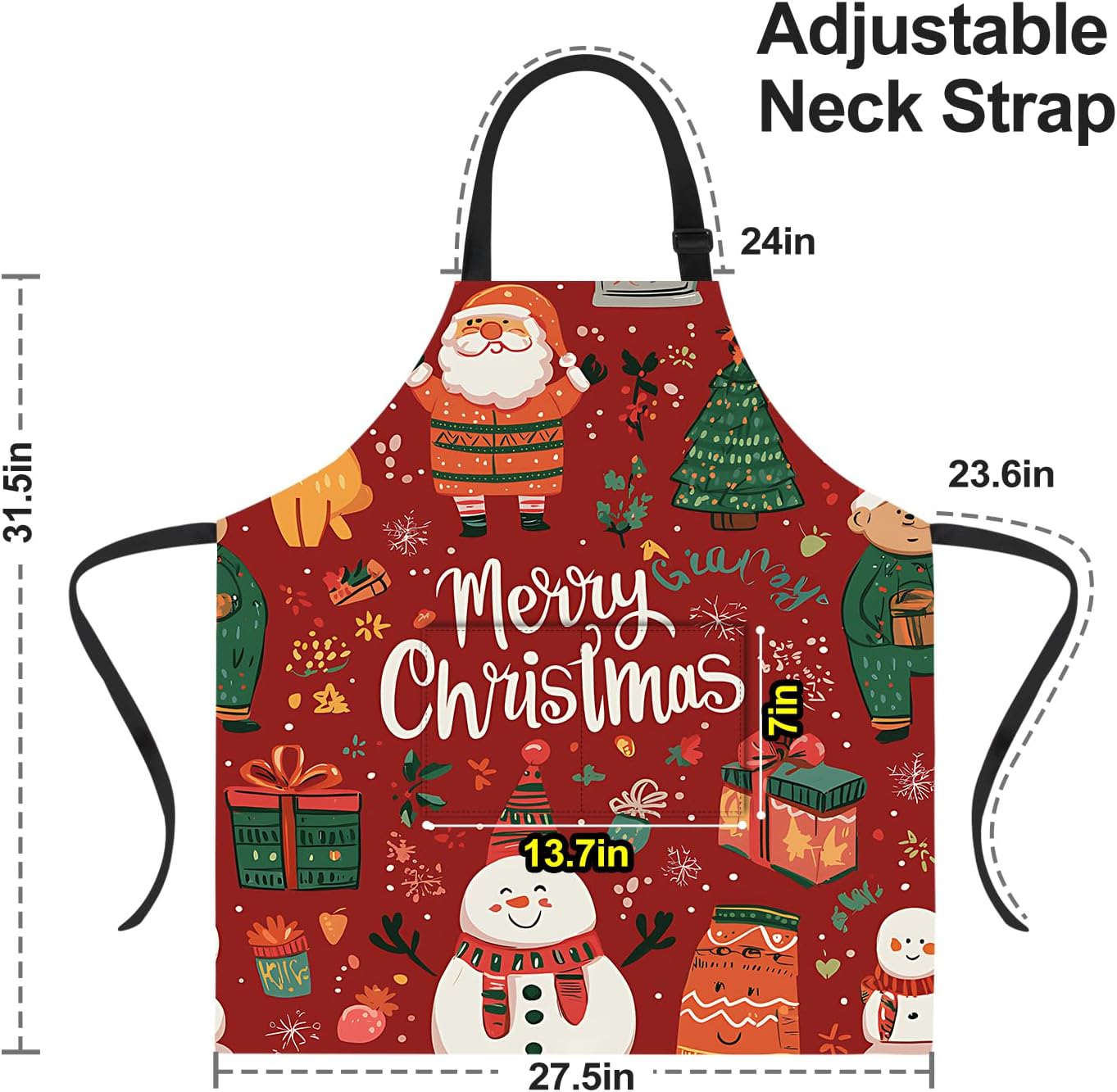 ANNA QUEEN Funny Cat Apron for Women Men with Pockets Spring Sunflower Apron Adjustable Kitchen Chef Cooking Apron