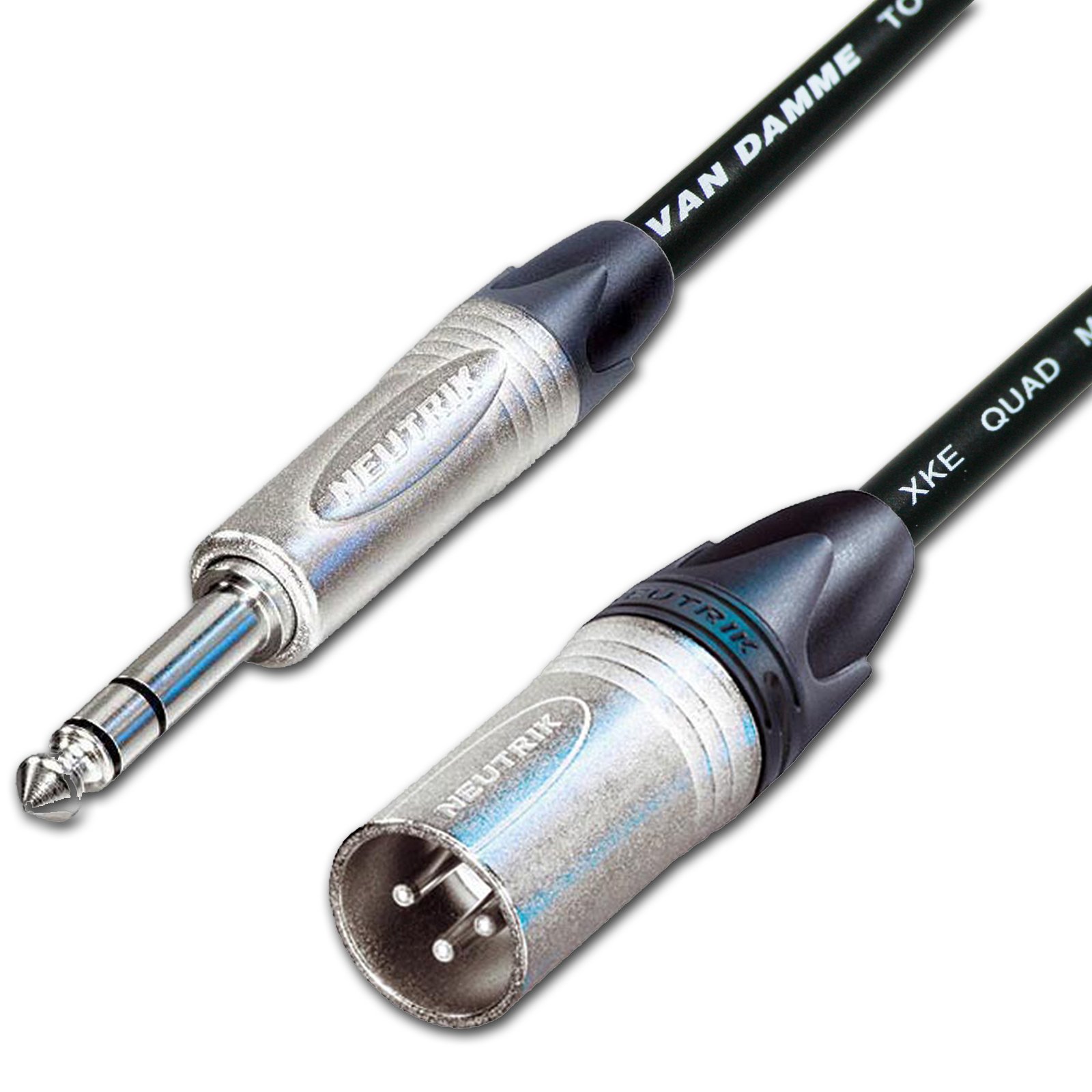 Male XLR to ¼ TRS Jack Lead. Balanced STAR QUAD Mic Cable. Short 10m 6m 3m 20m (5m, Black)