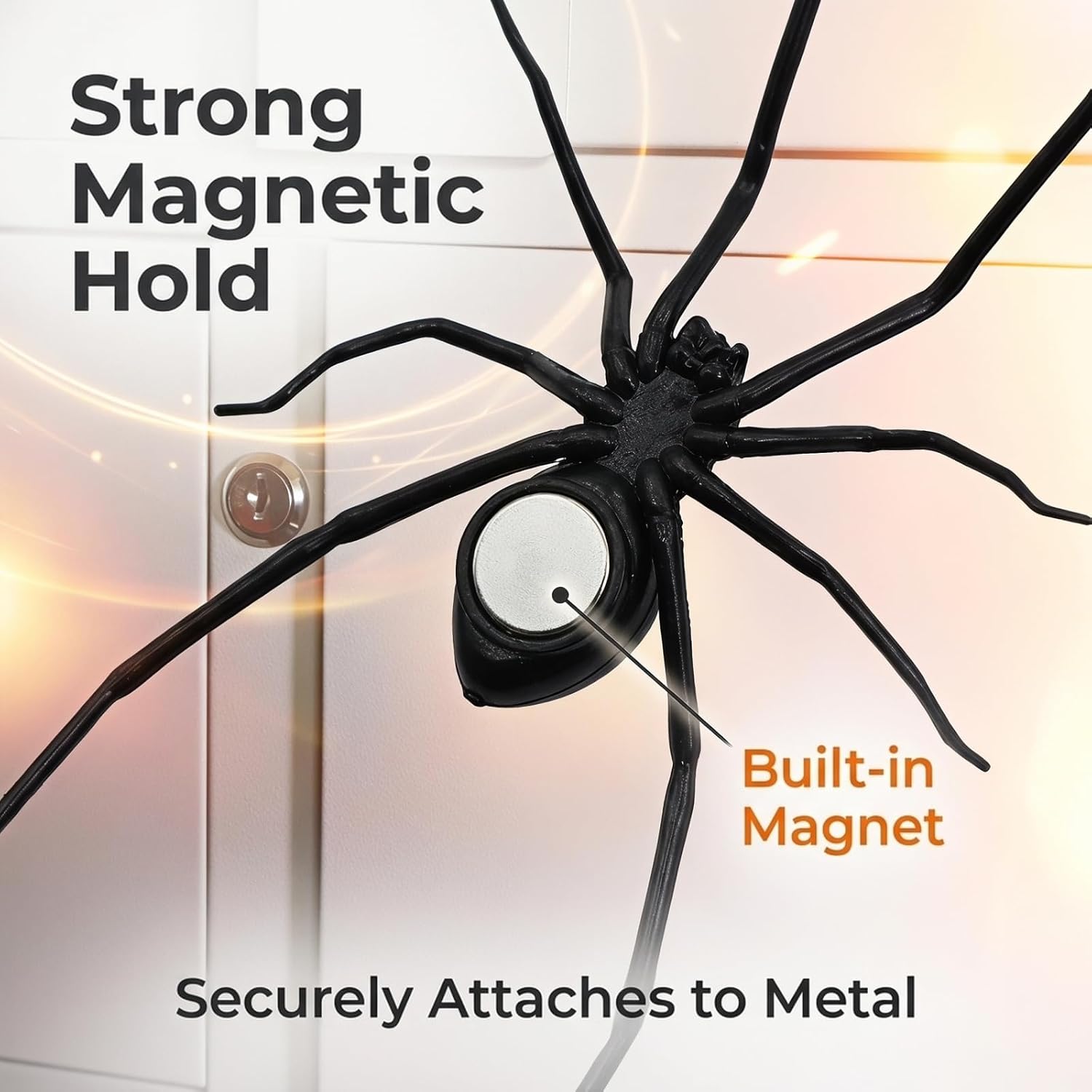 2PCS 3D Spider Fridge Magnet, Realistic Spider Decal for Halloween, Car image 4