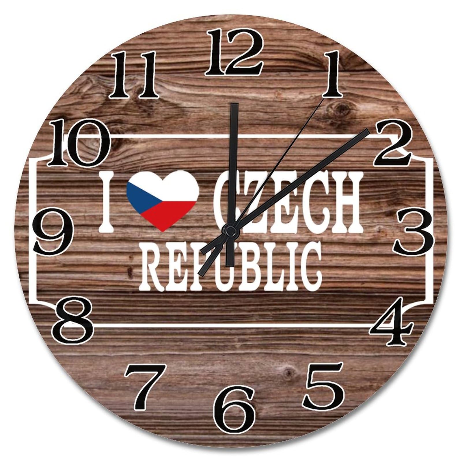 Horloge murale République tchèque 38 cm grande pendule à piles silencieuse