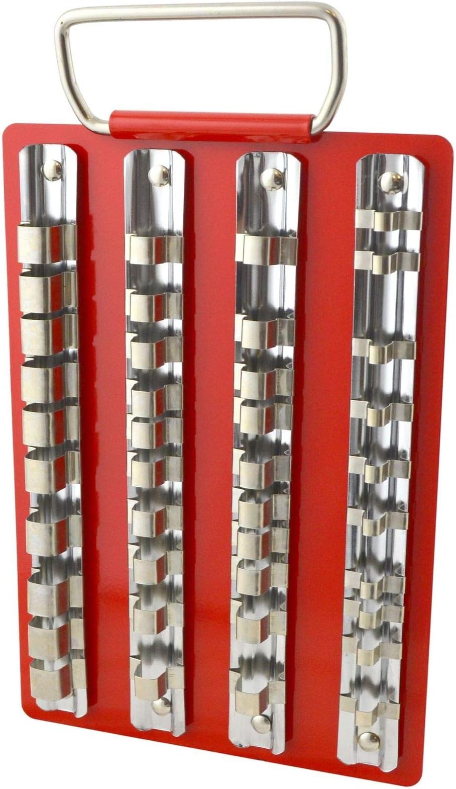 Chiloskit1/2'' 1/4'' 3/8'' Standard Socket Holder Tray Rack Rails Holder Divider Storage Rail Tray Stand Tool Organizer (40Clips)