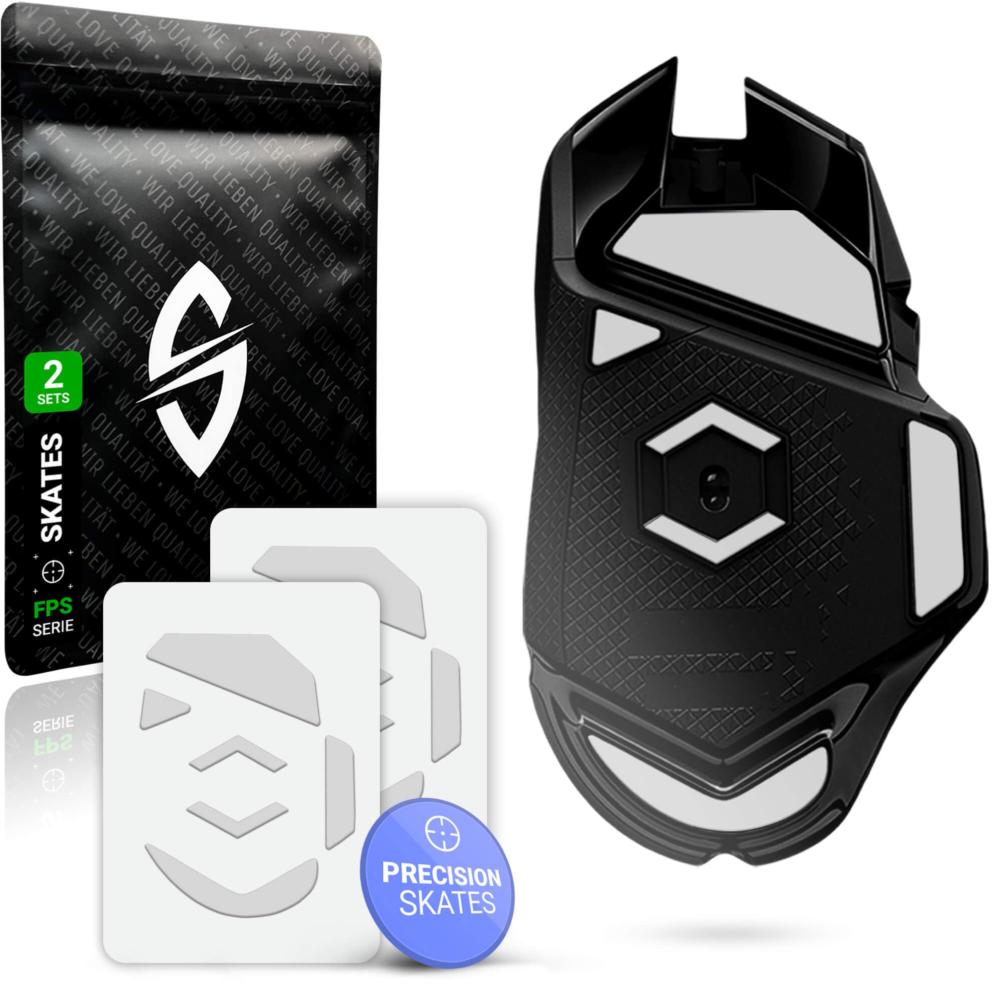 SensoryBoost FPS 2.0 Piedini In PTFE Per Logitech G502 Hero (Confezione Da 2 Set) – Skates Auto-lucidanti Per Mouse Gaming, Precisione E Controllo