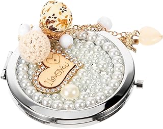 balacoo Vanity Mirror Makeup Mirror Portable Mirror Small Mirror Portable Cosmetic Mirror Double Sided Mirror Magnifying Cosmetic Mirror Women Mirror Metal Travel Folding Mirror Love