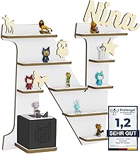 Tonie Shelf for Toniebox, Toniebox Shelf Personalised with Name and Wooden Symbols, Tonie Storage (Letter N)