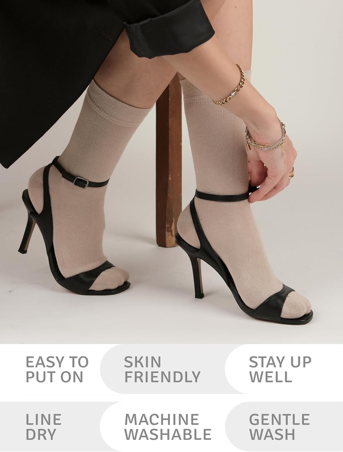 Women's Bamboo Dress Socks, Crew for Business Trouser Casual, Soft, Thin & Seamless, Size 6-9/9-12 (3, 4 or 5 Pairs) - Image 5