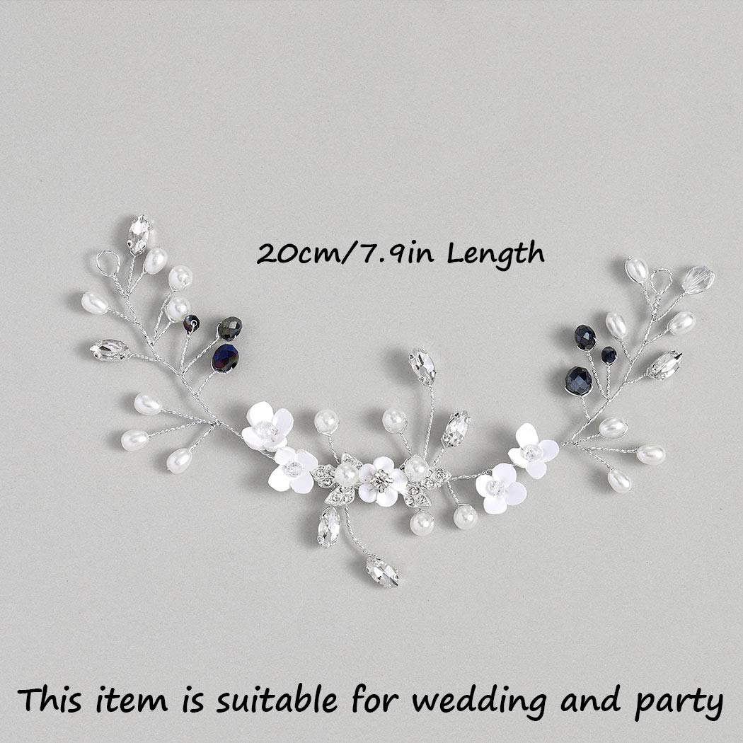 Cerchietto Da Sposa Zoestar Con Perle E Cristalli - Accessorio Per Capelli Elegante Per Matrimonio E Festa