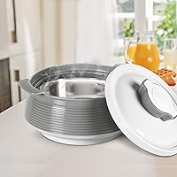 Vista 4 de Milton Cacerola para comida caliente, olla caliente de acero inoxidable con aislamiento de doble pared interior con tapa, caja de servir