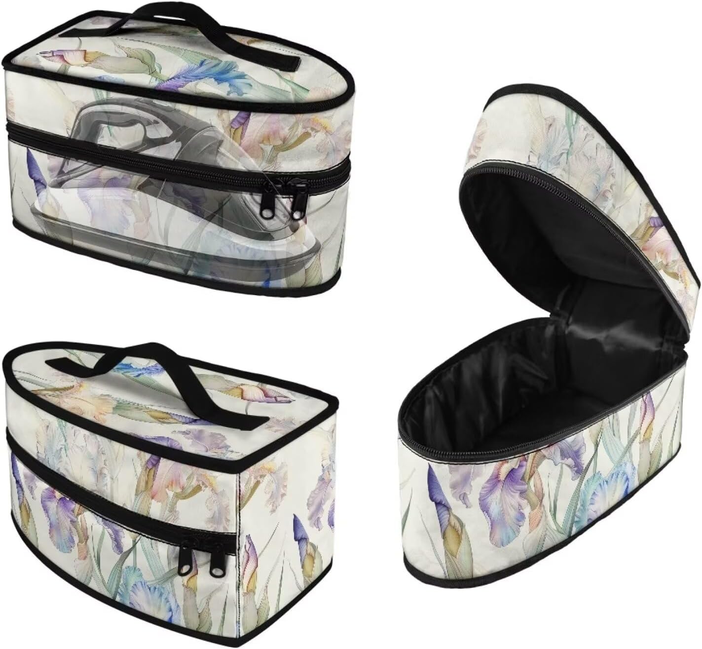 Floral Iron Bag for Travel Retro Clothes Iiron Case Portable Iron Bag Lightweight Dustproof Travel Steam Iron Holder Portable Storage Organizer Bag Tools Travel Bag (Bag Only)