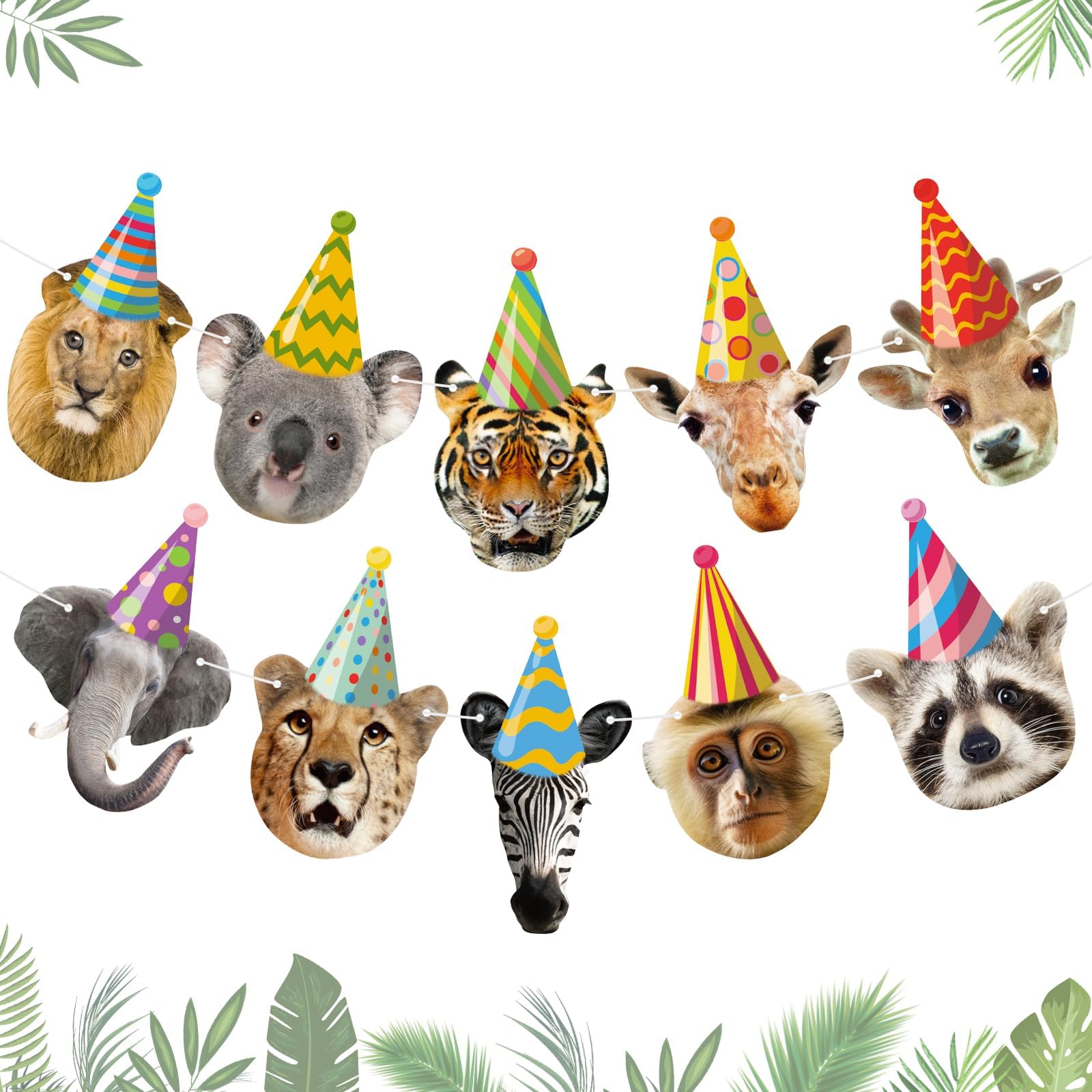 Safari Animals Happy Birthday Banner Wild Animal Banners Party Animal Birthday Decorations for Kids Safari Jungle Party Decor Woodland Animals Theme Decorations
