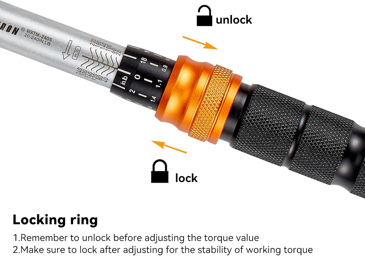 1/4-Inch Drive Click Torque Wrench Ratchet, 20-240 in-lb (2.3-27 Nm), Dual-Direction Micrometer, ±3% Certified Accuracy, Portable Hard Case
