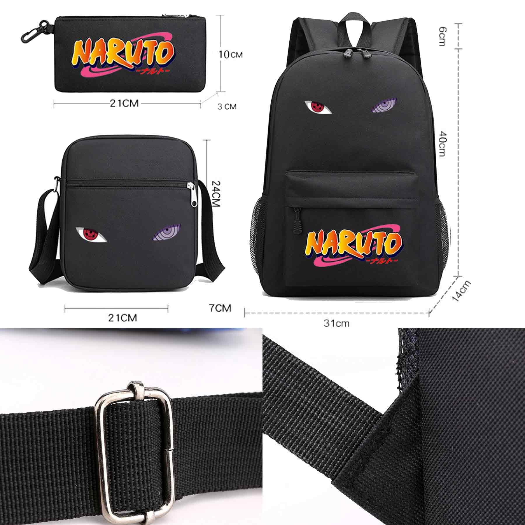 Sac d'école 40 x 30 x 16 cm Ensemble 3 pièces sac à dos sac à bandoulière trousse à crayons Sac imperméable sur le thème des anime grande capacité robuste et durable