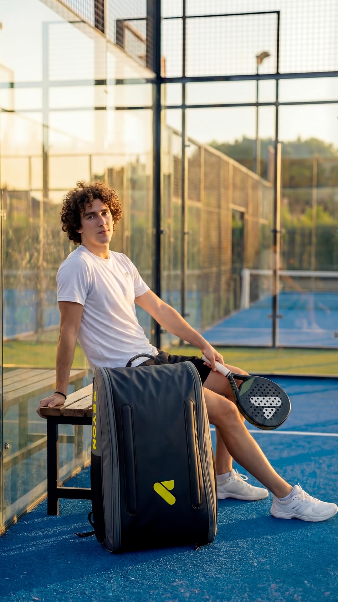 RYON Borsa Padel con Scomparti per Borracce, Porta 9 Palline, Porta Racchette, Tasca Termica, Schienale Ergonomico, Utilizzabile anche come Zaino da Trekking e Viaggio