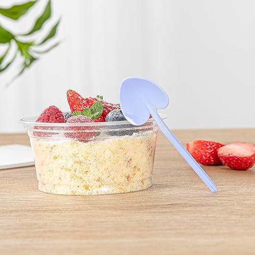 Miniatura 4 de Restaurantware Cucharas de corazón de 3.5 x 1.25 pulgadas, 100 mini cucharas de plástico desechables en forma de corazón, para postres, cucharas de